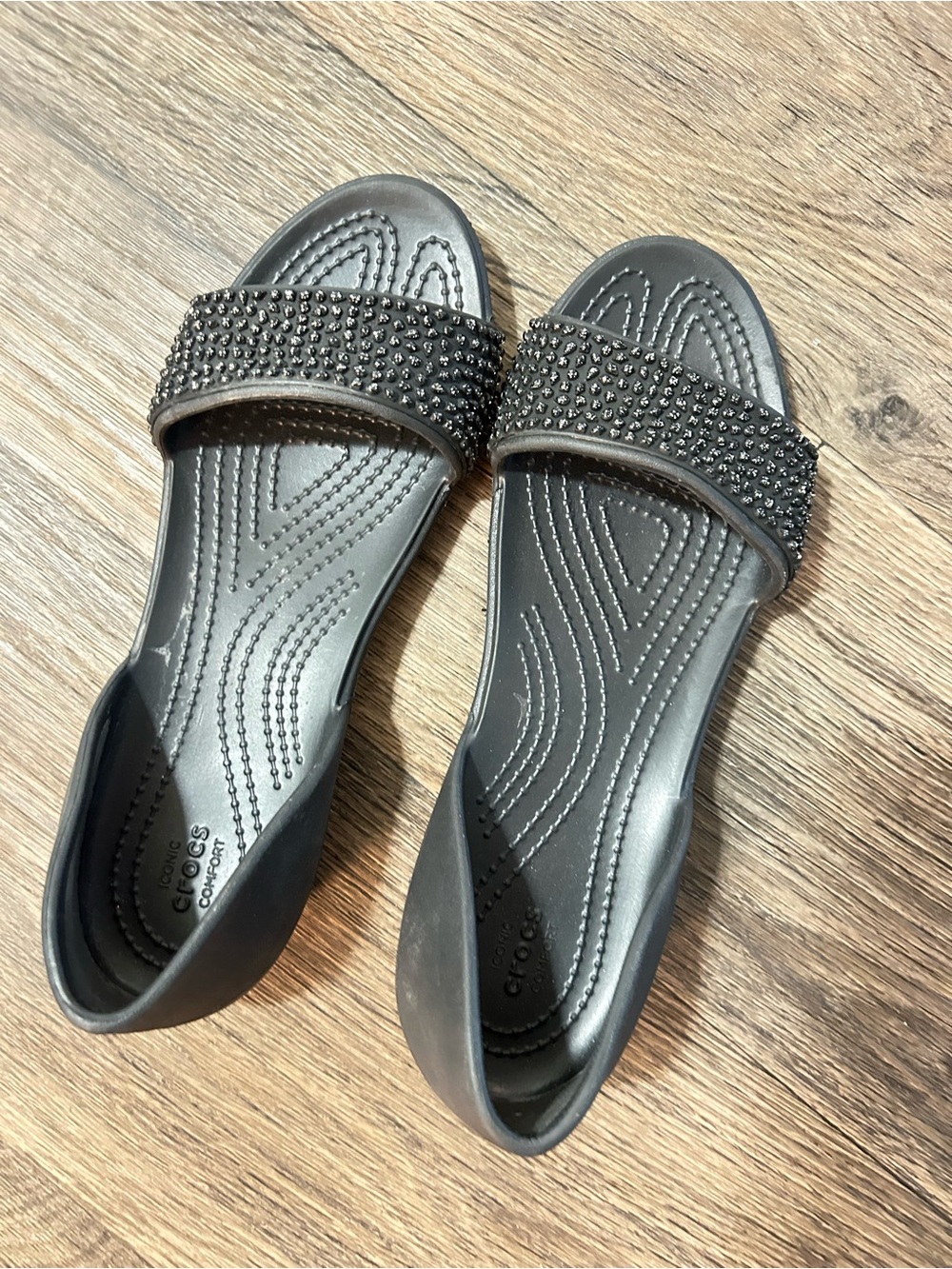 CROCS Women's Black Jeweled Slide Mule